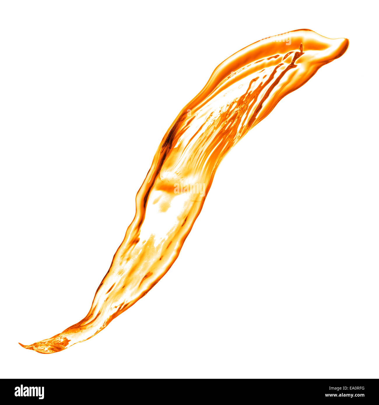 orange water splash isolated on white Stock Photo - Alamy