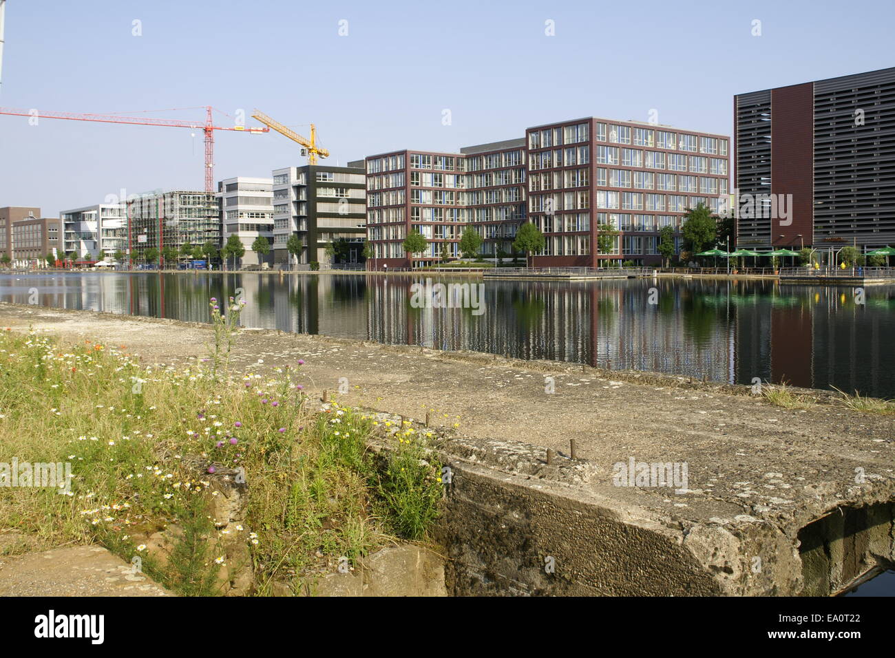 Inner harbor Duisburg, Germany Stock Photo