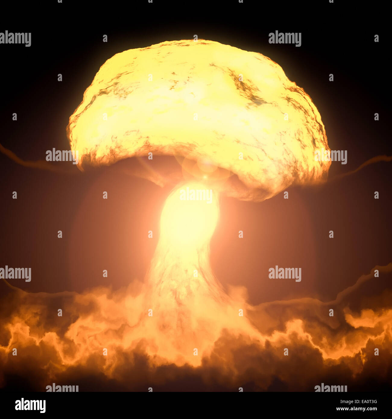 nuclear bomb explosion Stock Photo