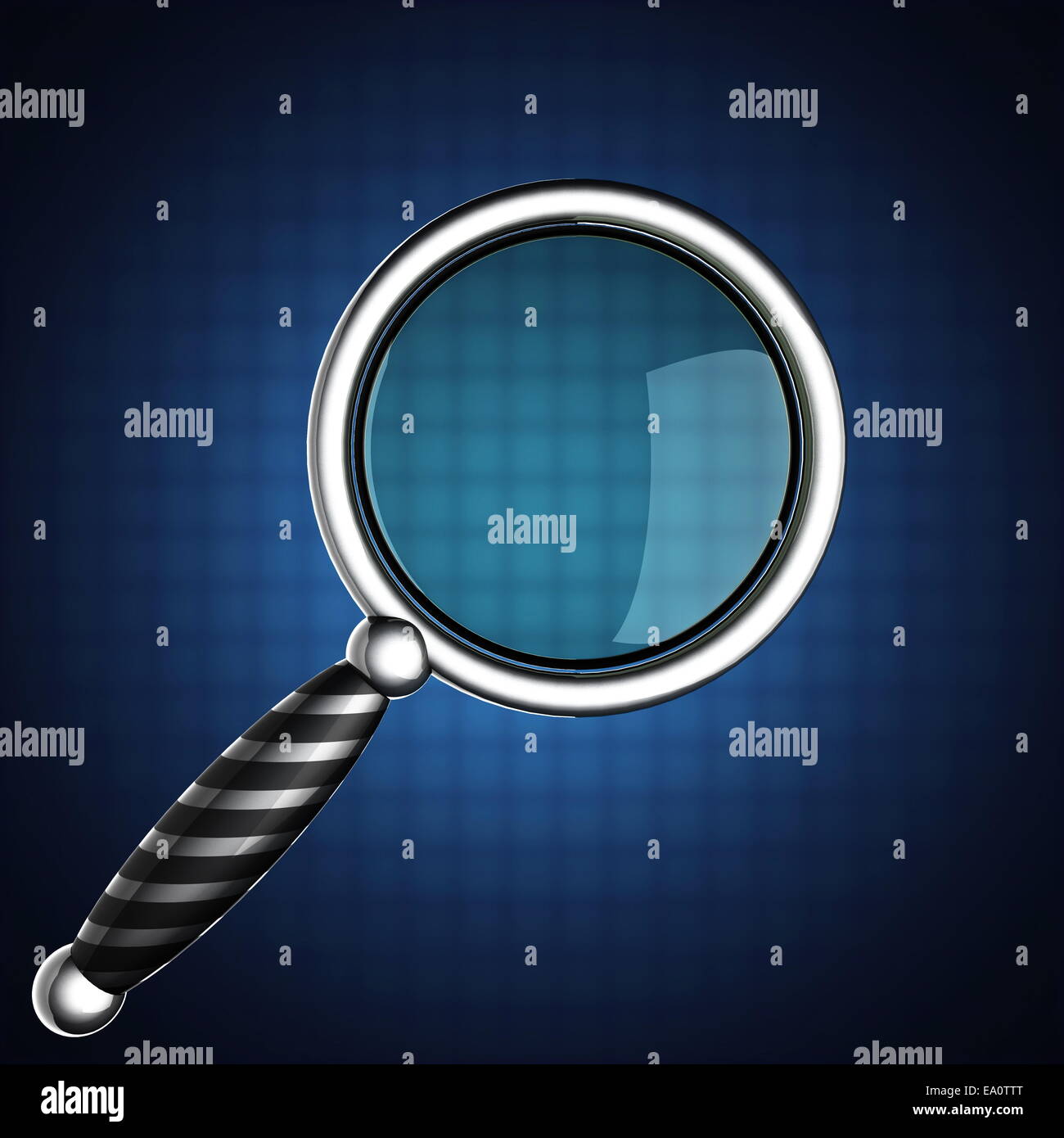 Magnifying Glass on blue background Stock Photo - Alamy