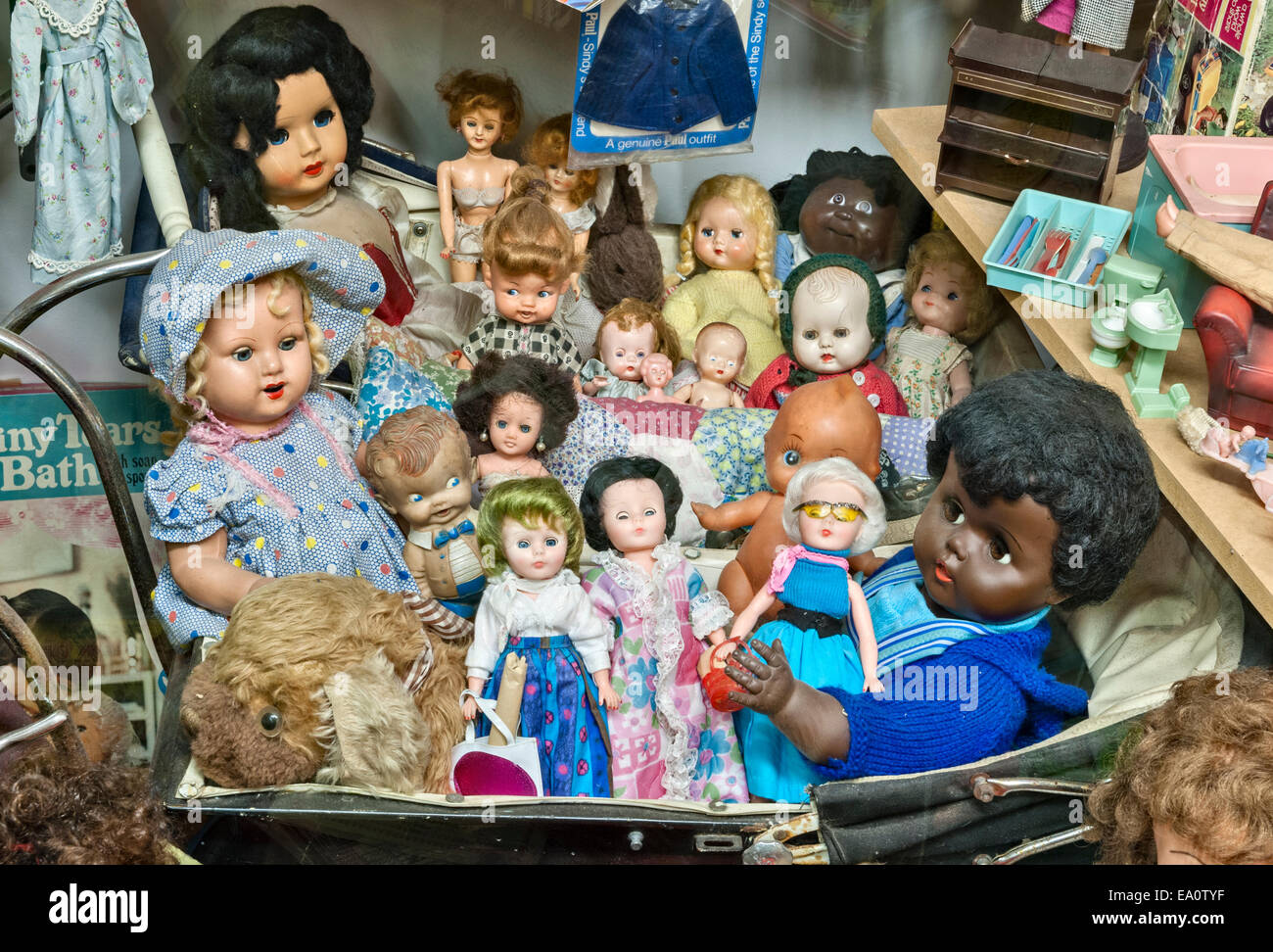 The Land of Lost Content , a museum of 20c British popular culture, Craven Arms, Shropshire. Dolls Stock Photo