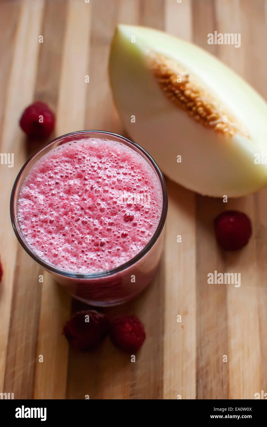 healthy raspberry and melon juice Stock Photo Alamy