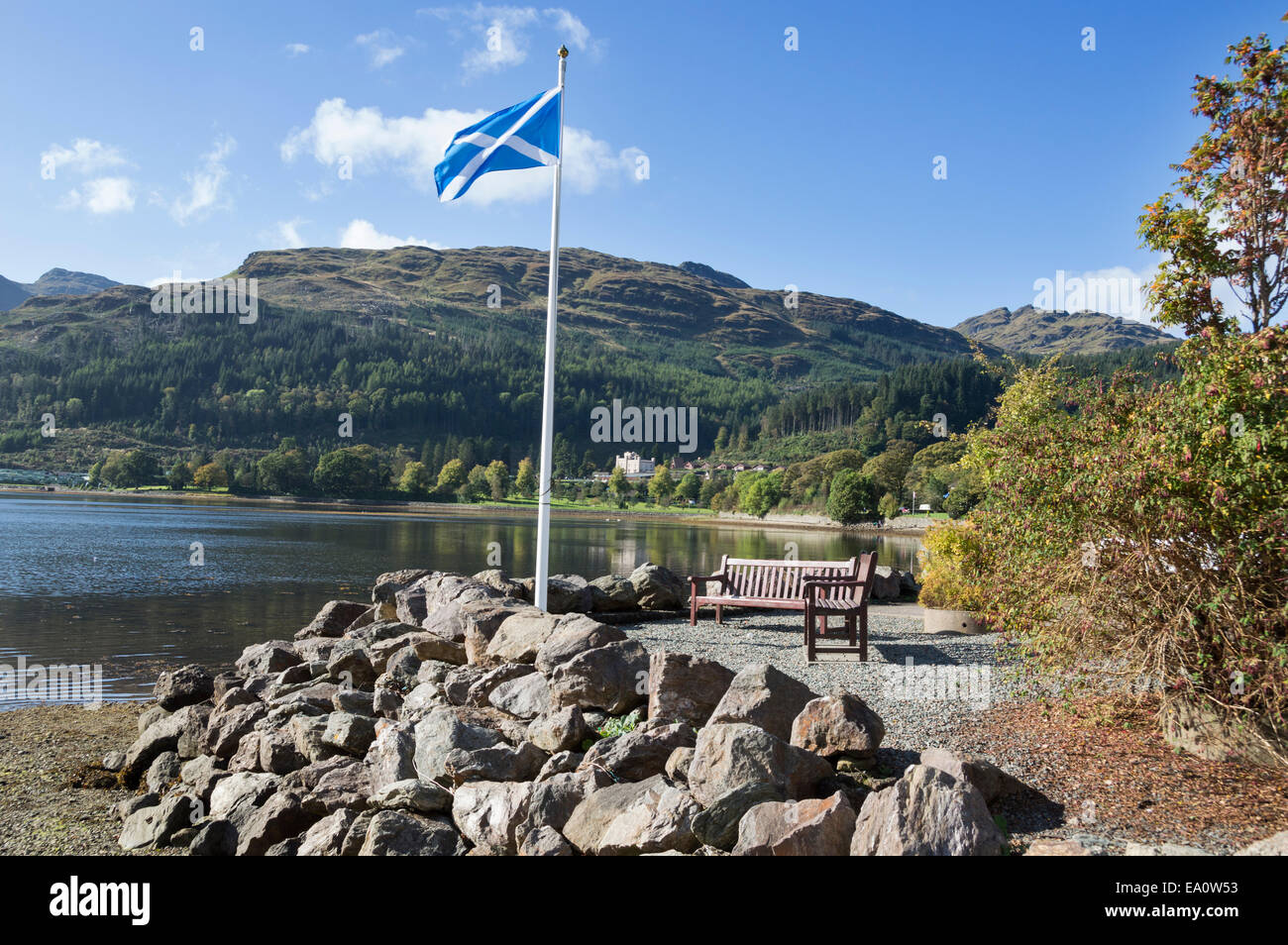 Lochgoilhead; Loch; Goil; Drimsynie; House; sunny; reflections; Argyll