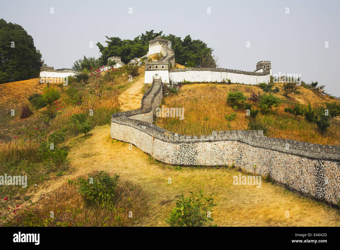 The reduced copy of the Great Chinese wall Stock Photo