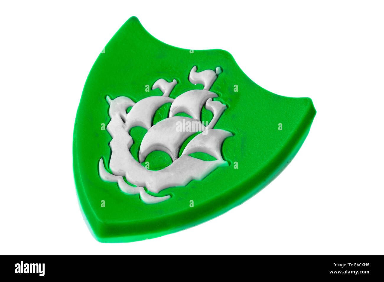 A green Blue Peter badge, awarded for sending in letters and pictures that are about the environment Stock Photo
