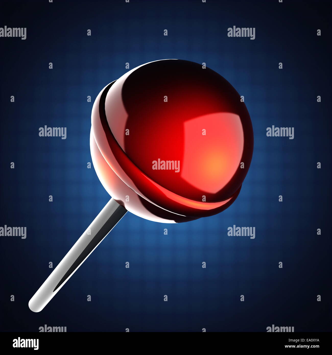 Red lollipop on blue background Stock Photo Alamy