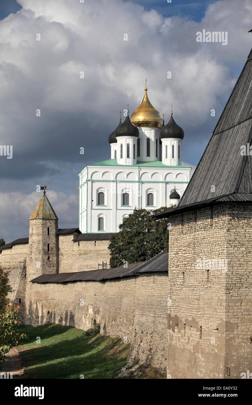 View of the Pskov Kremlin Stock Photo