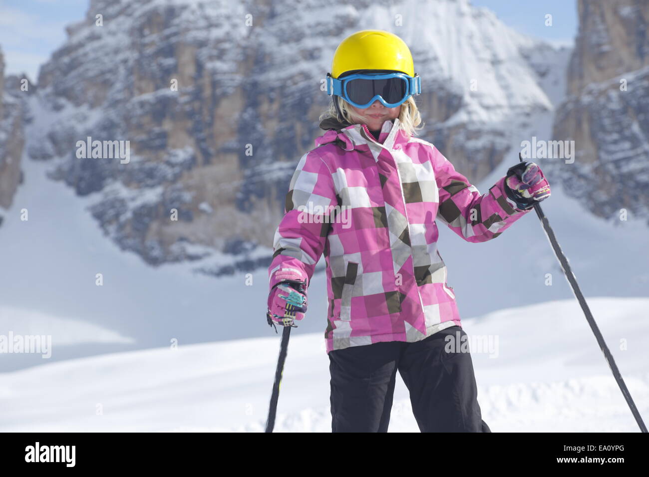 skiing girl Stock Photo