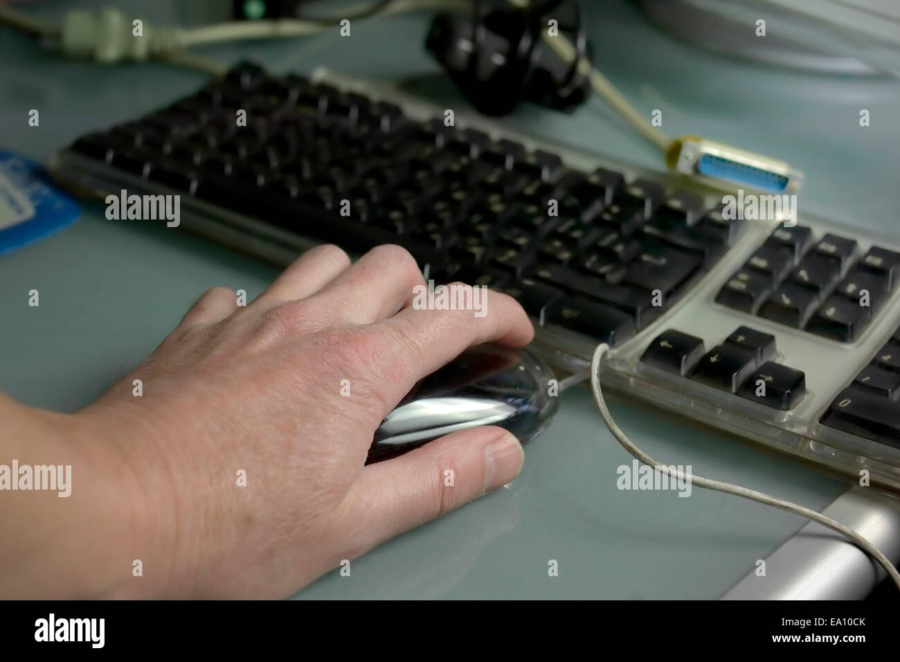 Hand with Computer Mouse Stock Photo - Alamy