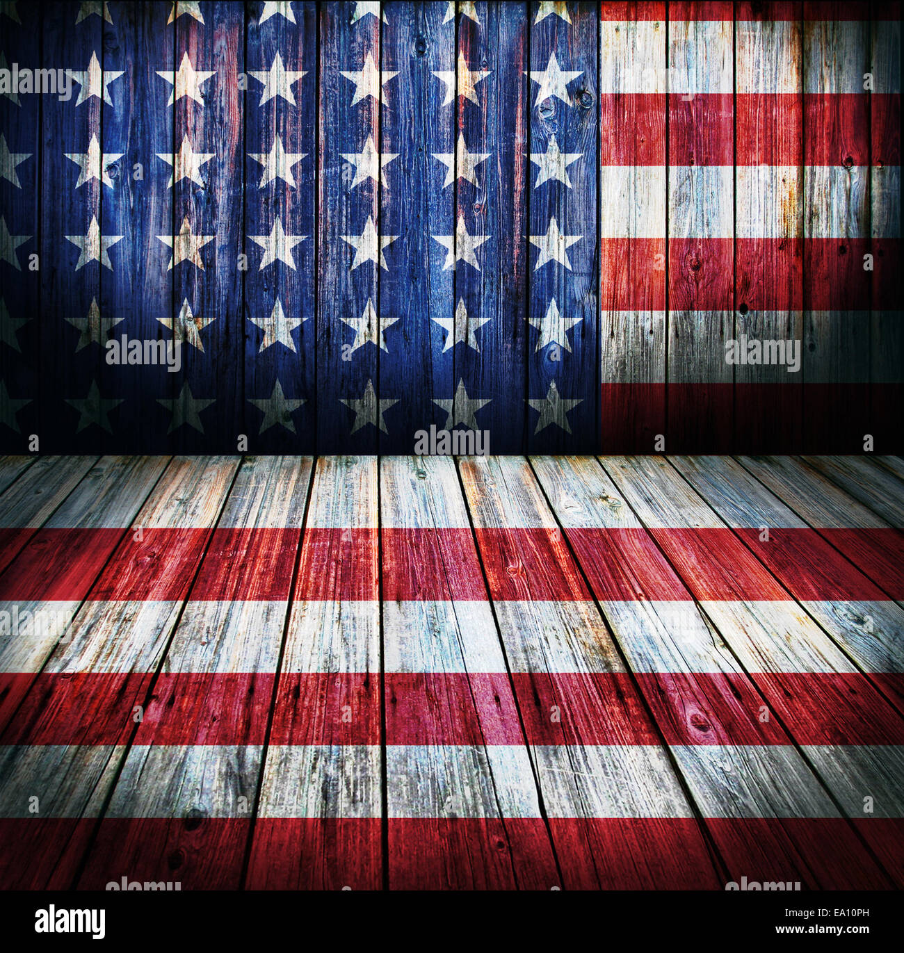 USA style background - empty wooden room for display montages Stock Photo