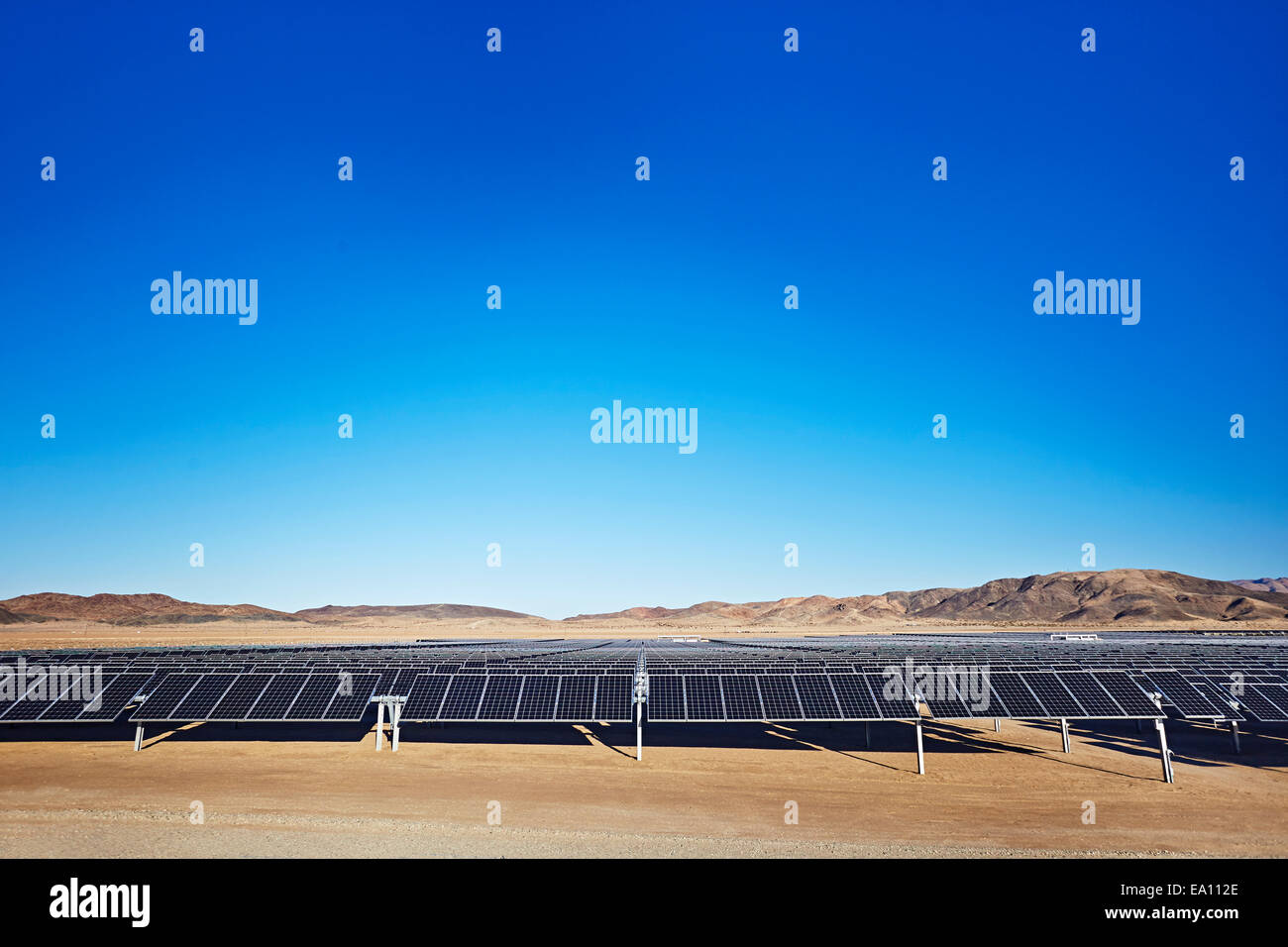 Solar panels, Joshua Tree National Park, California, USA Stock Photo