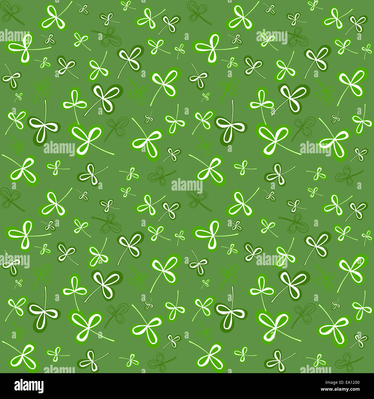 Dark green seamless clover pattern Stock Photo