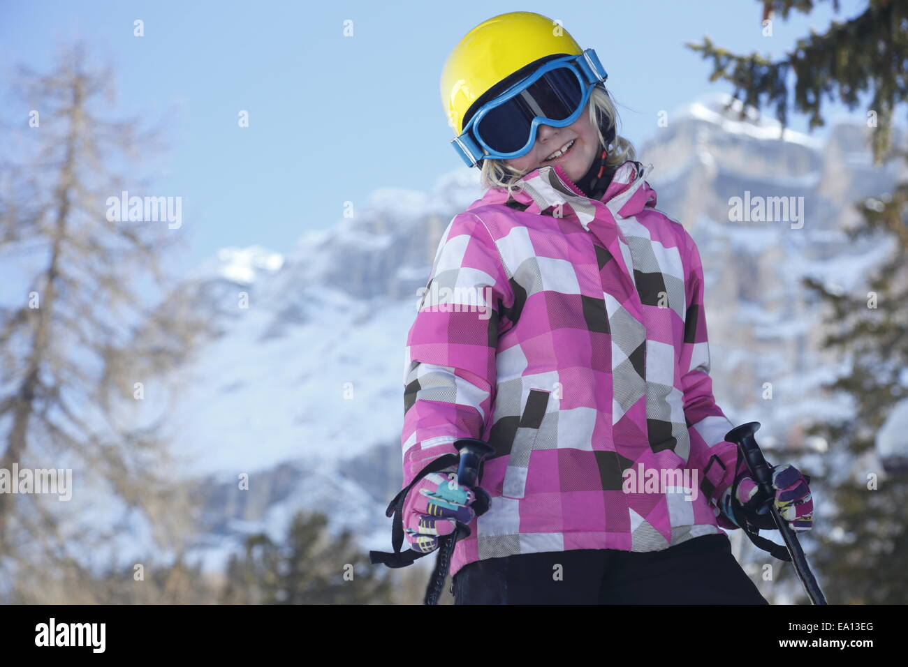 smiling ski girl Stock Photo