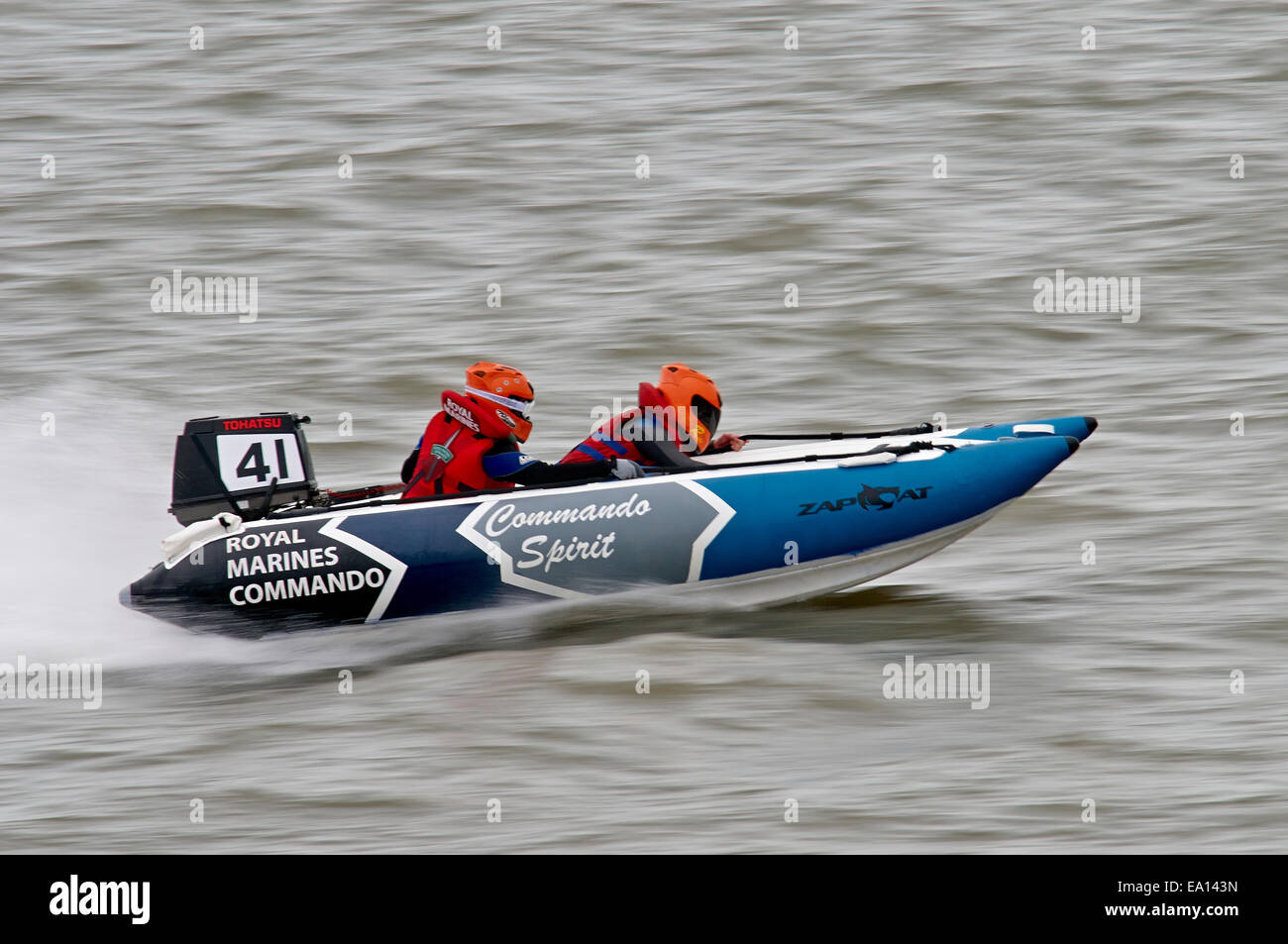 Zapcats offshore inflatable powerboat racing Stock Photo - Alamy
