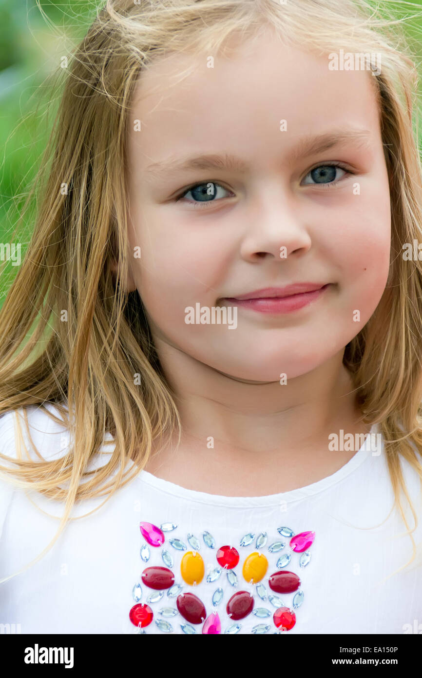 Cute girl five years old Stock Photo