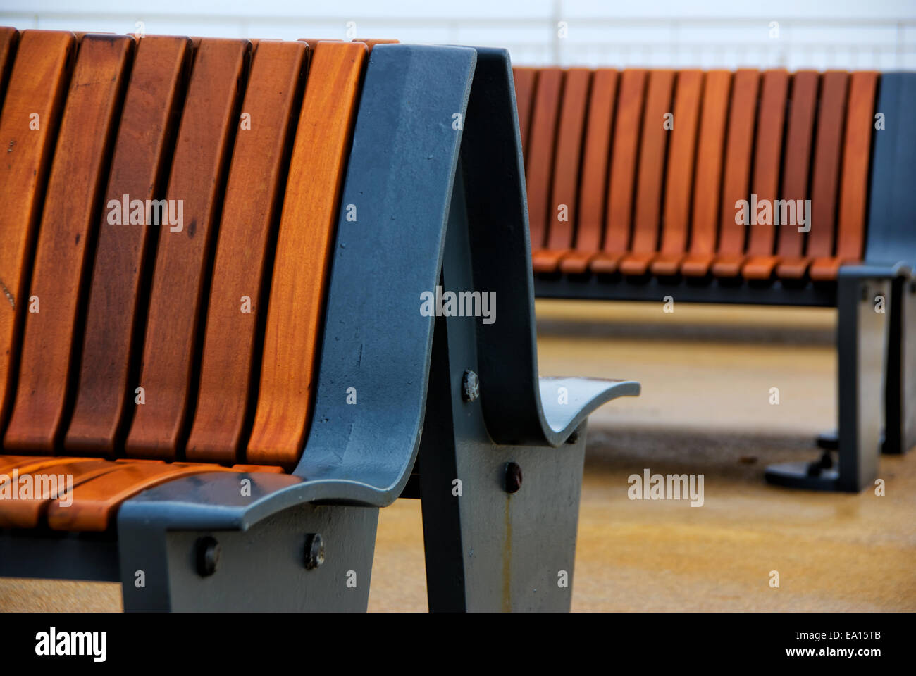 Wooden seats Stock Photo