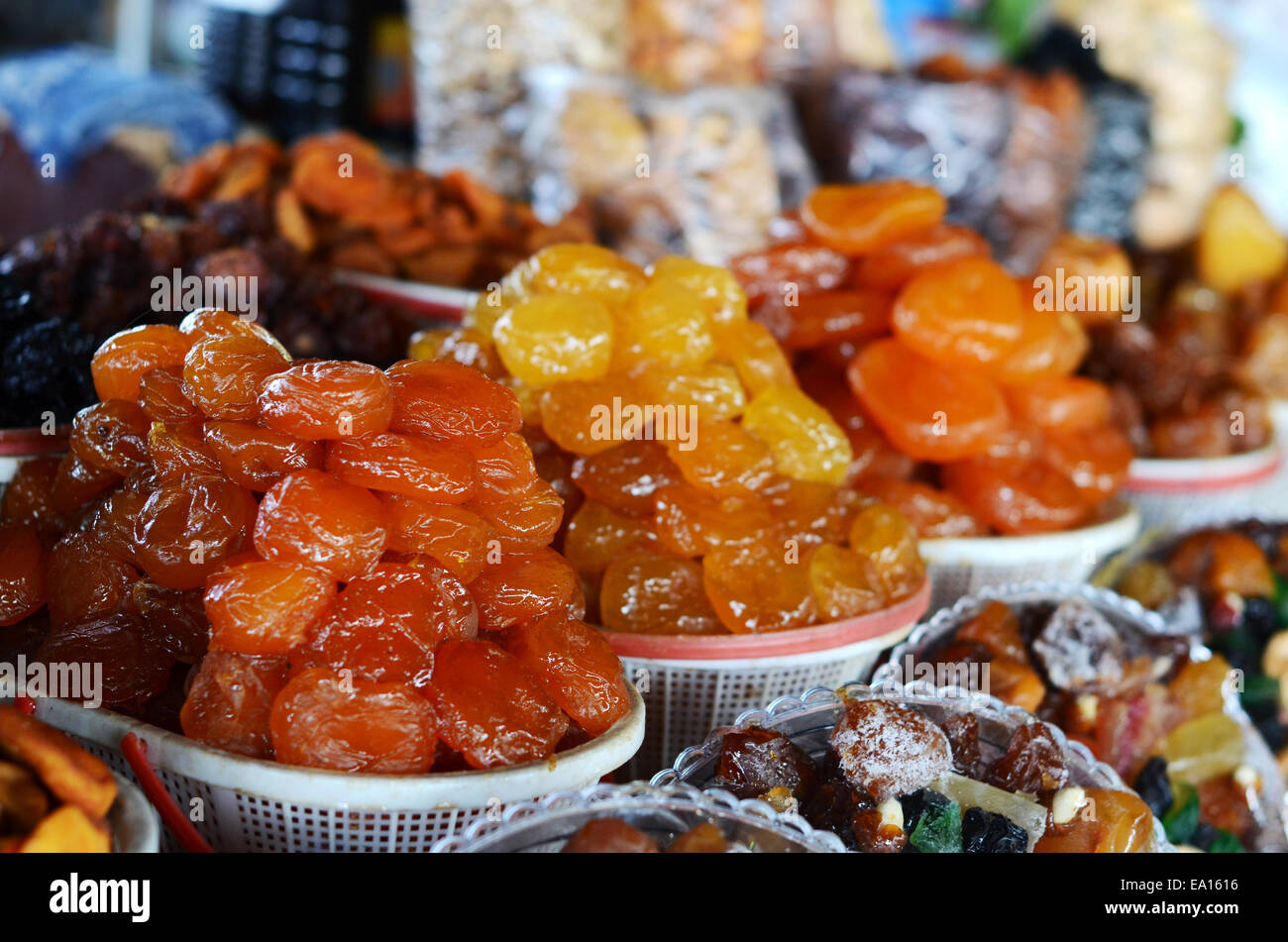 armenian dried sweet fruits in market Stock Photo