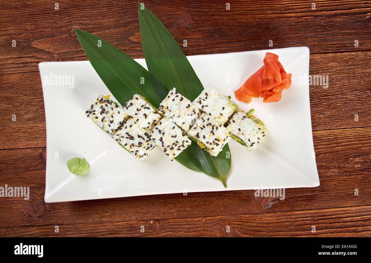sushi with vegetables Stock Photo - Alamy
