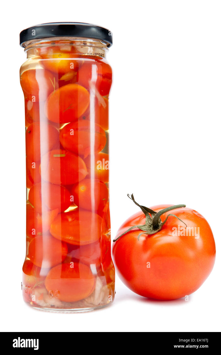 canned tomatoes in glass jars Stock Photo Alamy