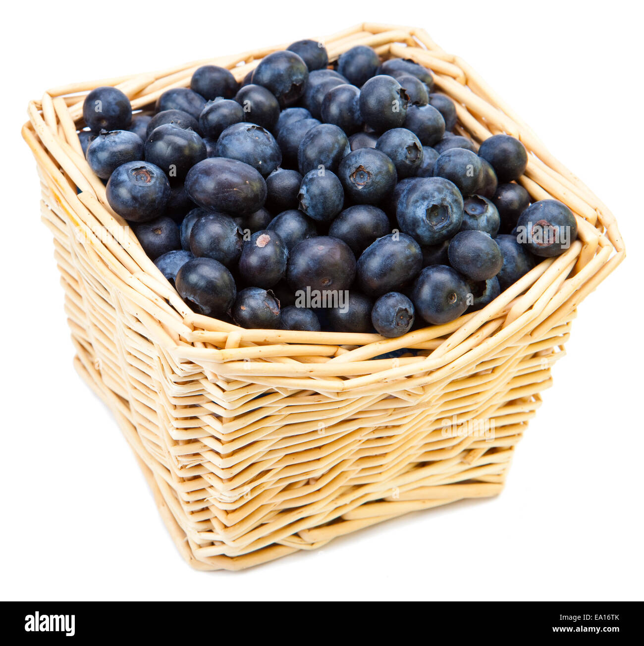The basket full of a ripe blueberry Stock Photo