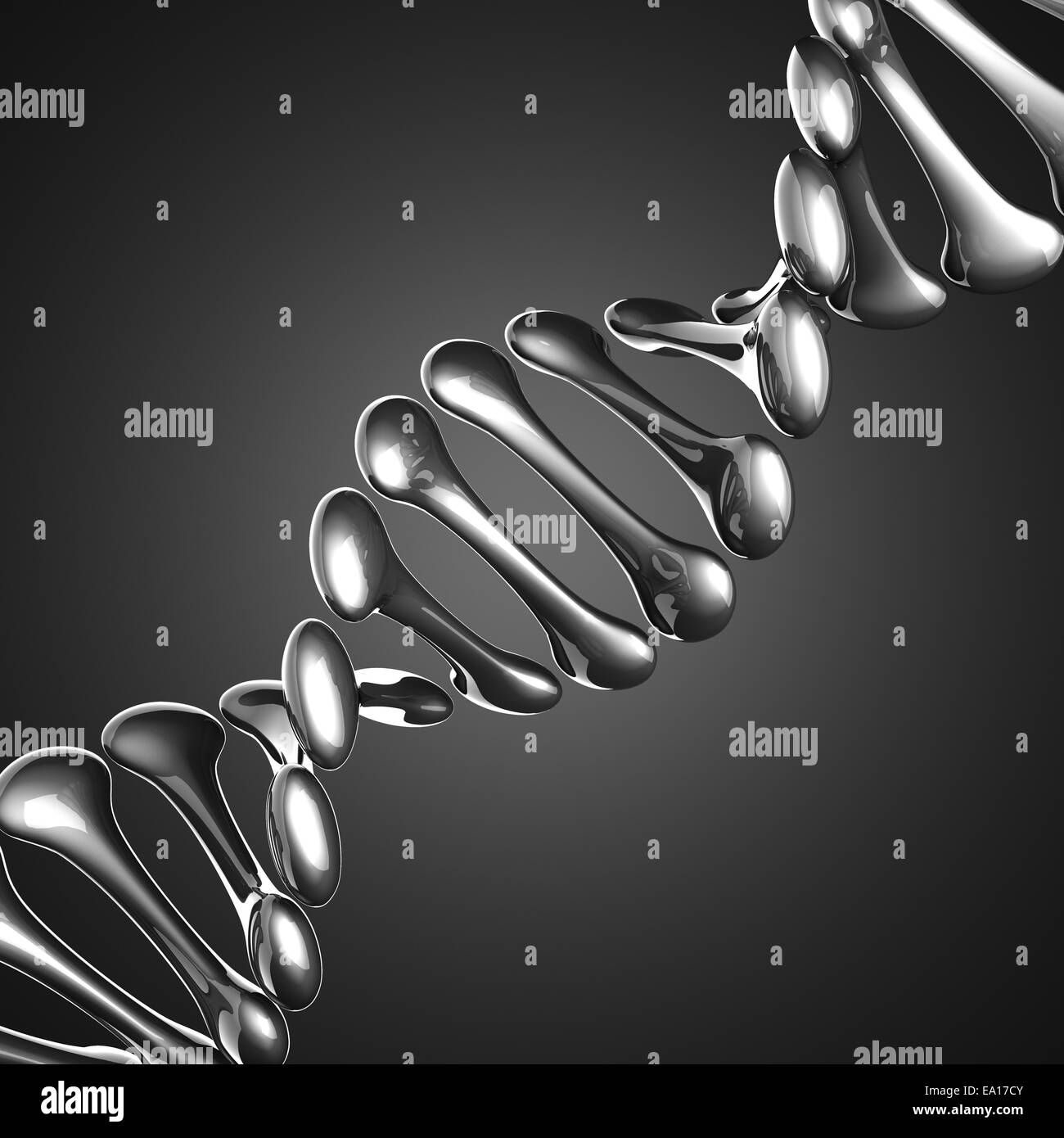 DNA model on gray background Stock Photo