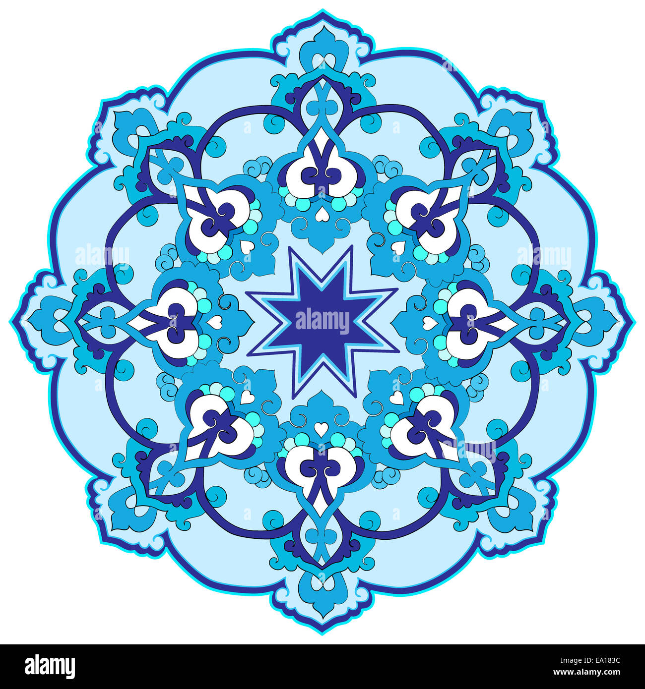 blue oriental ottoman design thirty-two Stock Photo