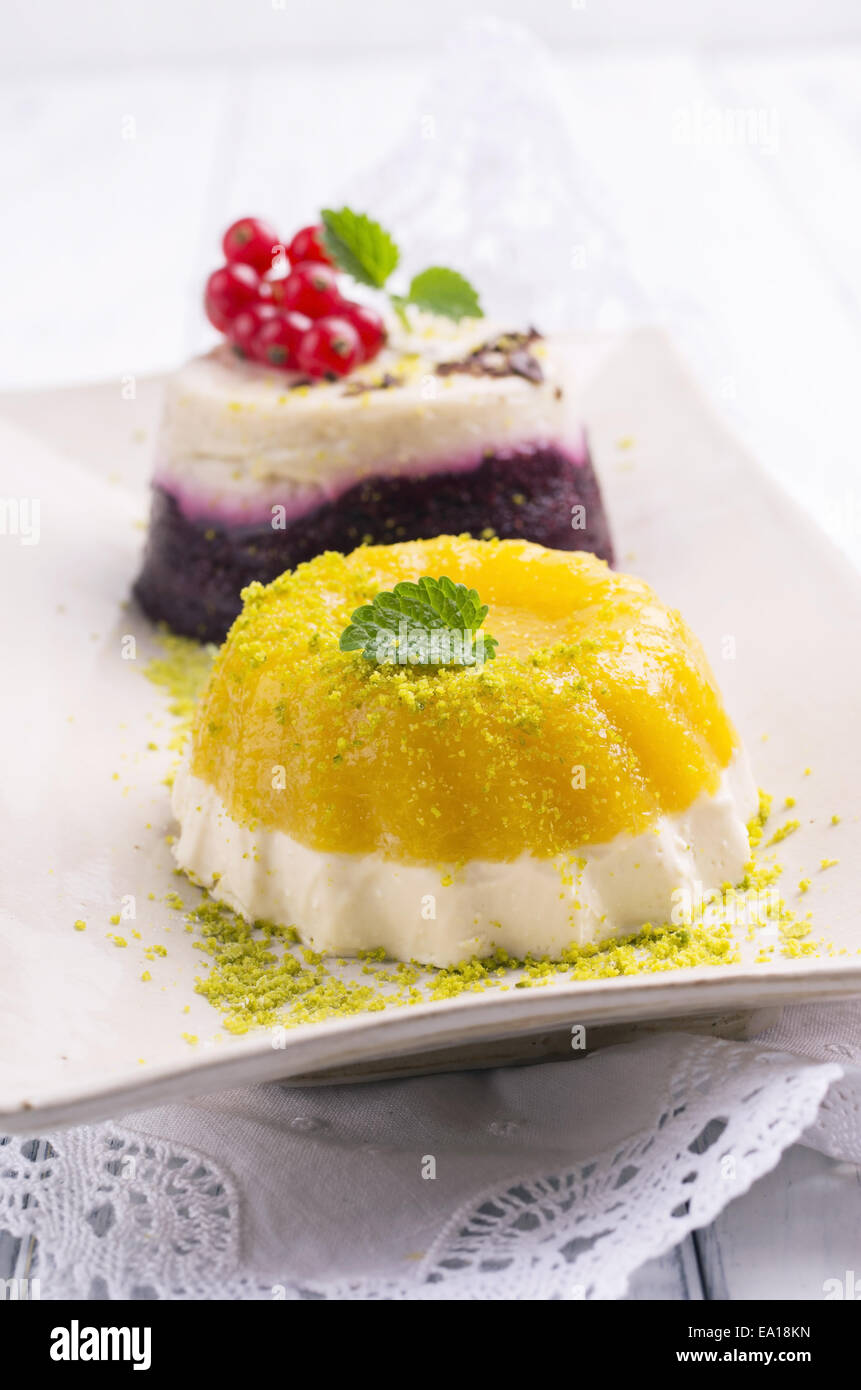 pudding desserts Stock Photo