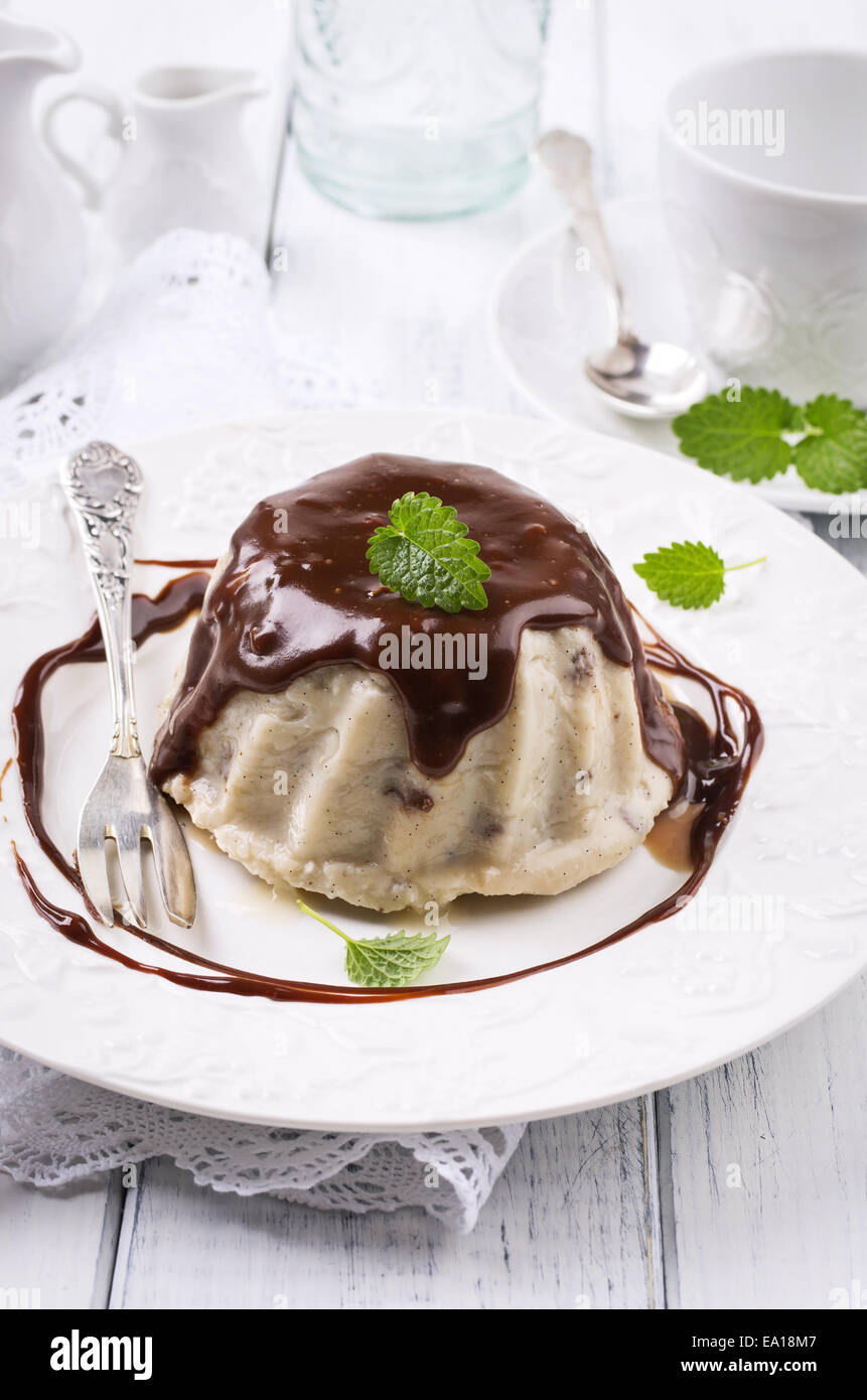 pudding with chocolate Stock Photo