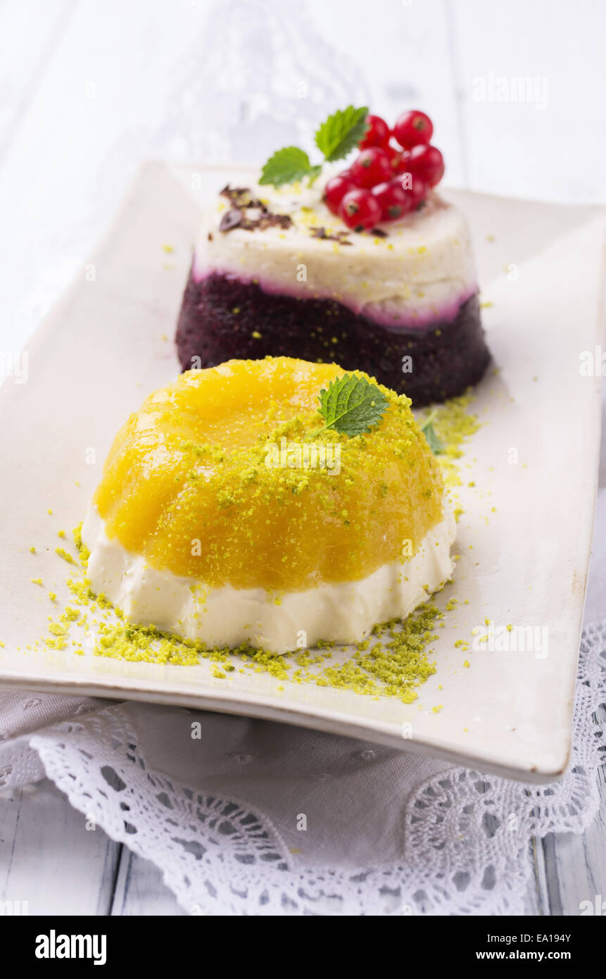 pudding desserts Stock Photo