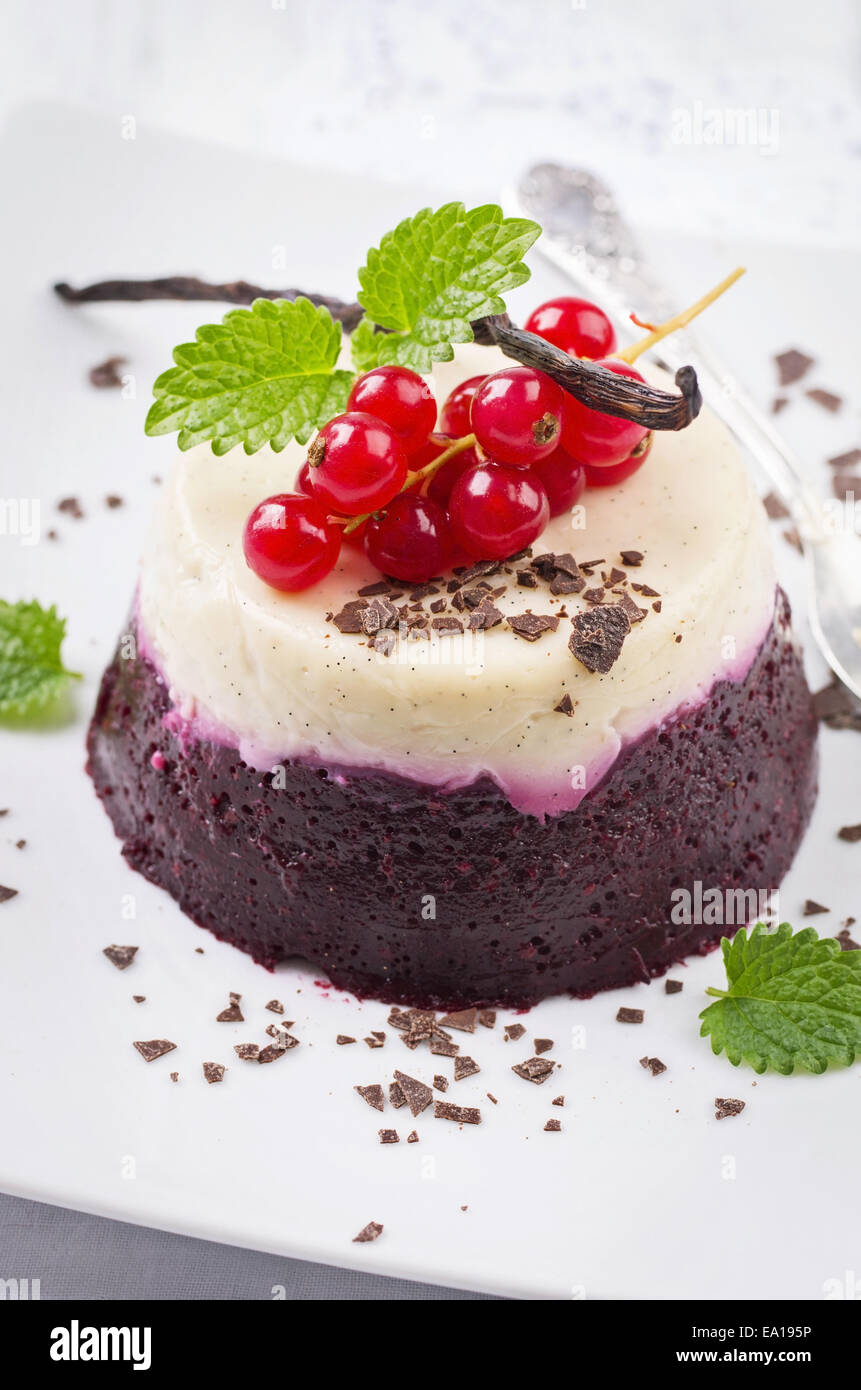 red currant pudding Stock Photo
