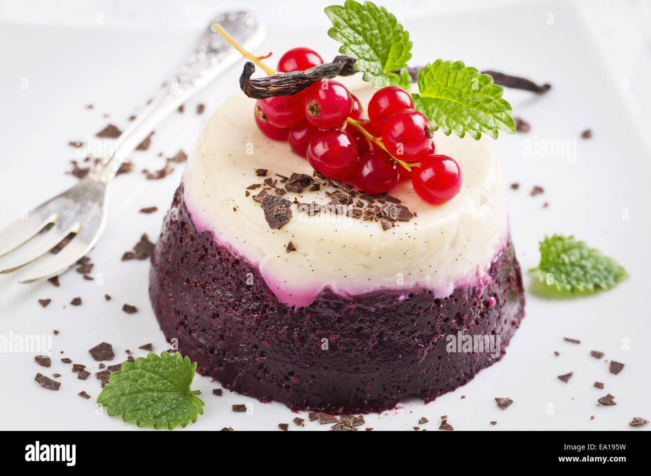 red currant pudding Stock Photo