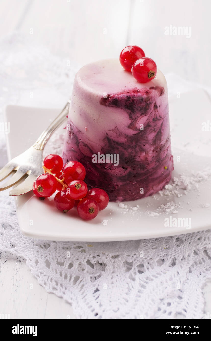 dessert with red currant Stock Photo