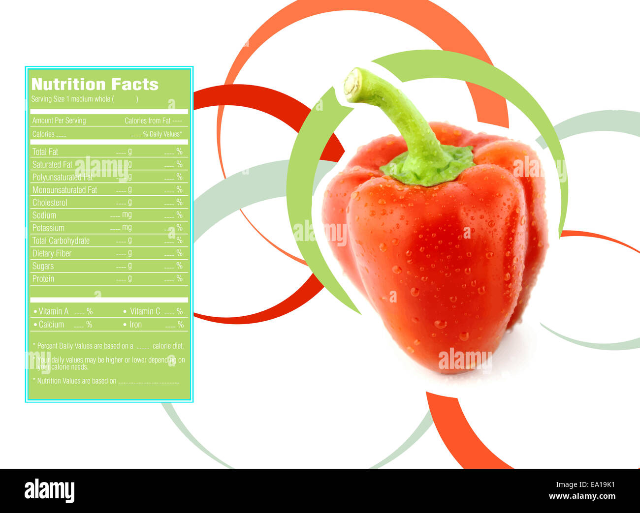 sweet bell pepper nutrition facts Stock Photo - Alamy