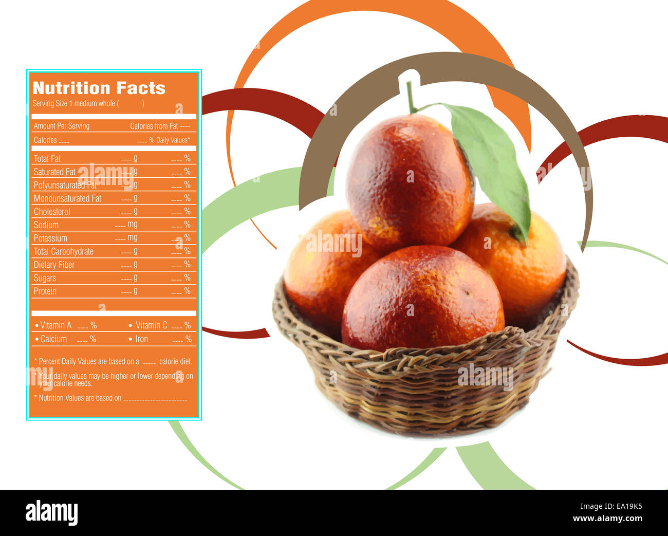 Orange nutrition facts Stock Photo Alamy