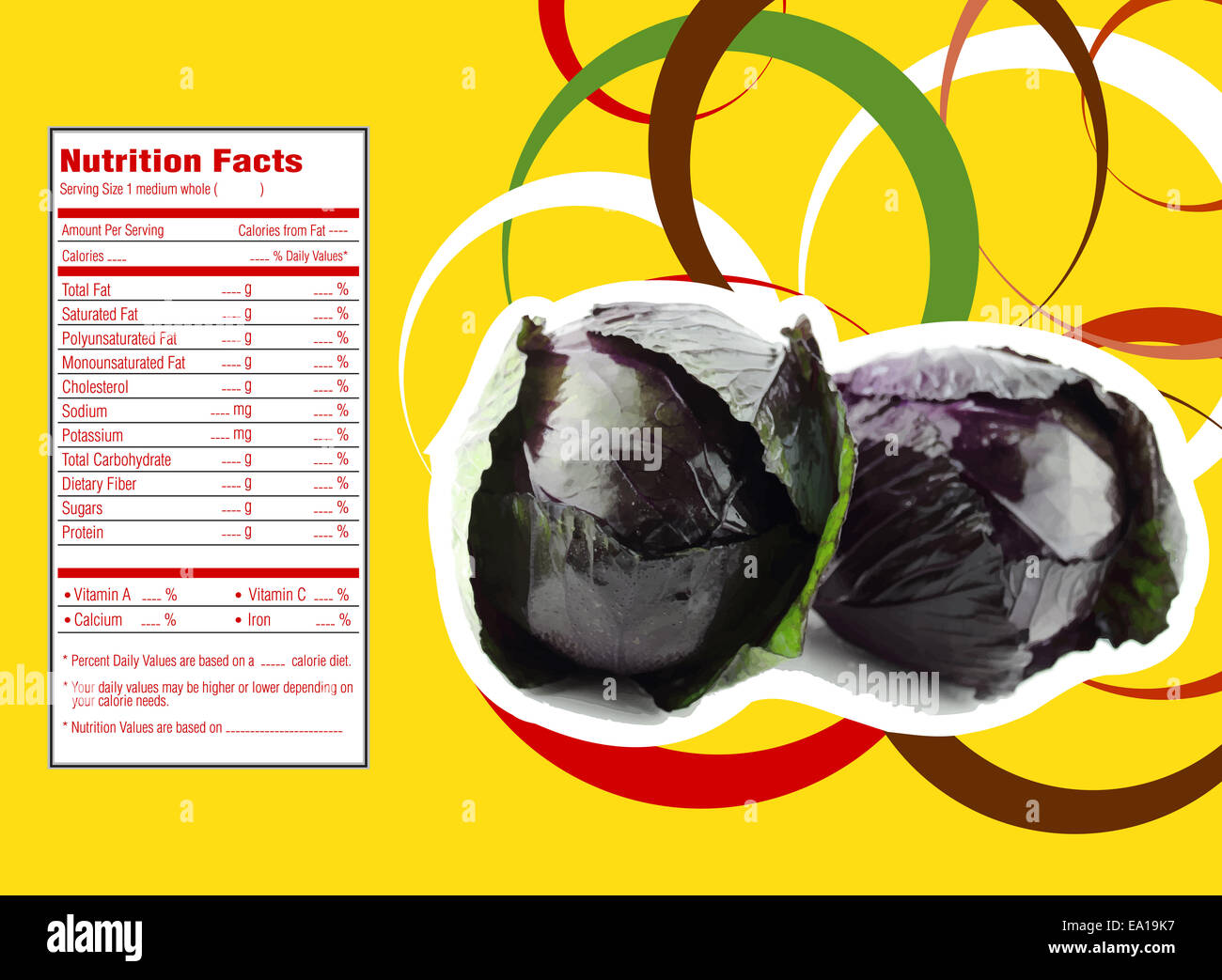 Red Cabbage Nutrition Facts Stock Photo Alamy