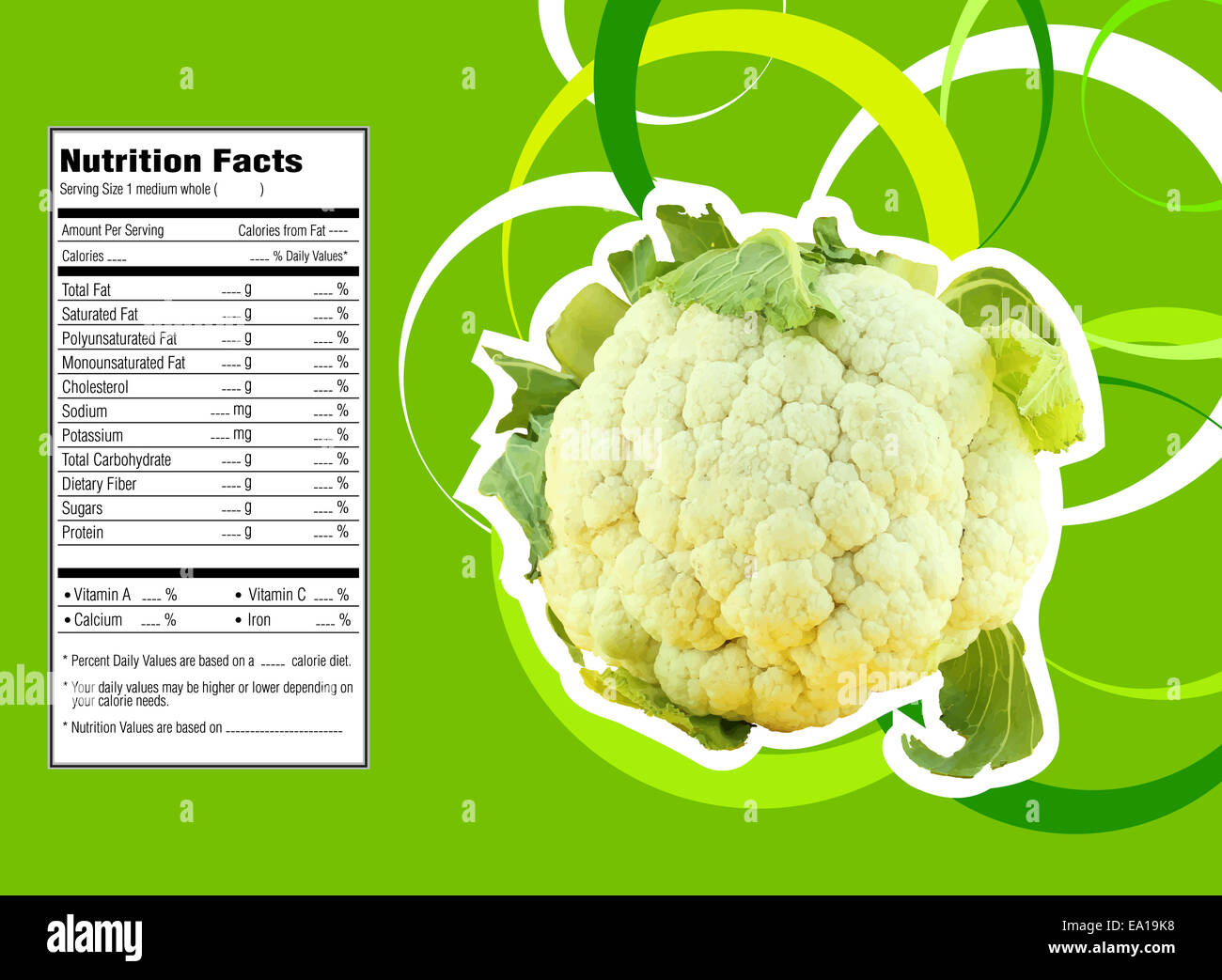 Cauliflower Nutrition Facts Stock Photo Alamy