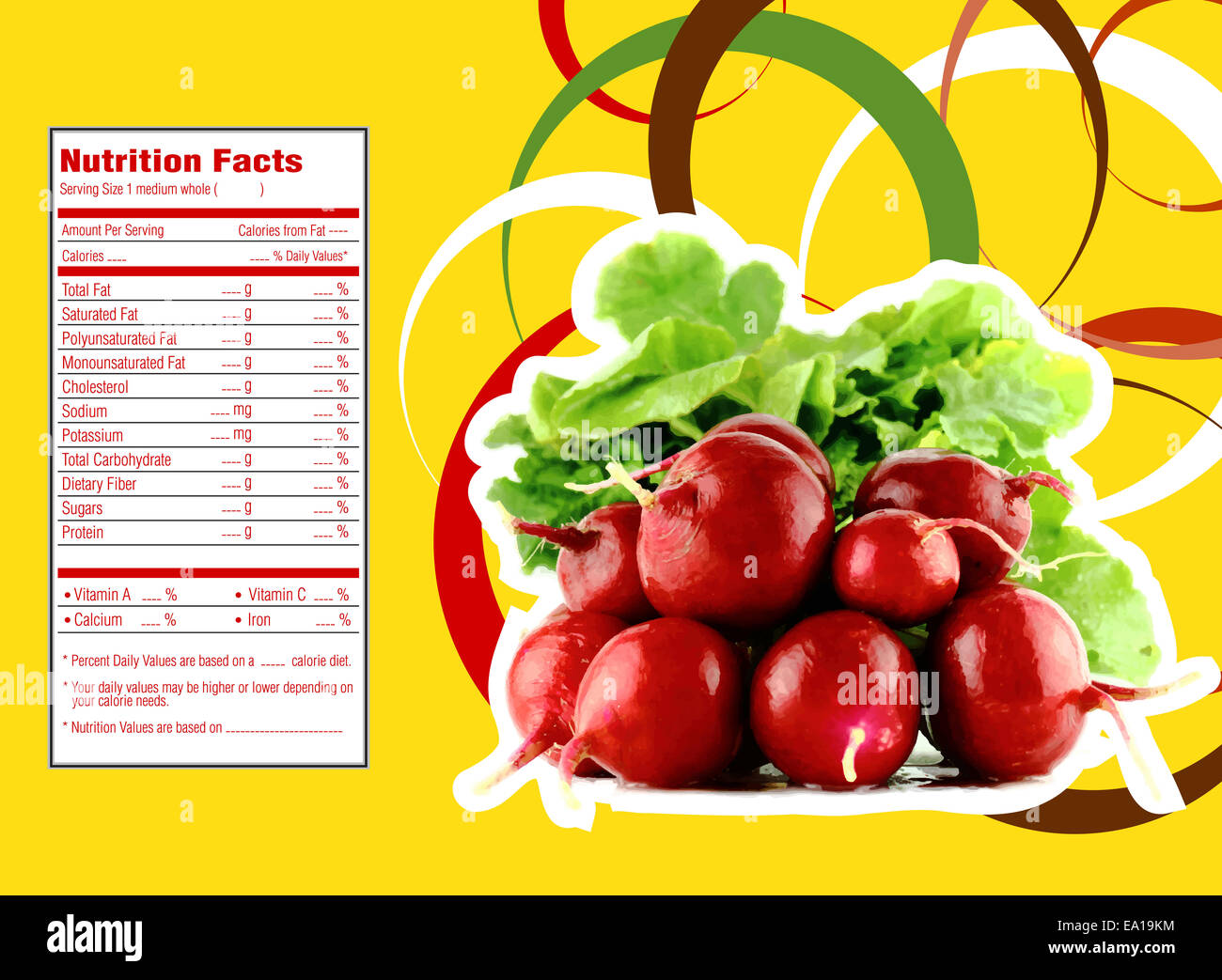 Red Radish Nutrition Facts Stock Photo Alamy Red Radish Nutrition Facts Stock Photo Alamy