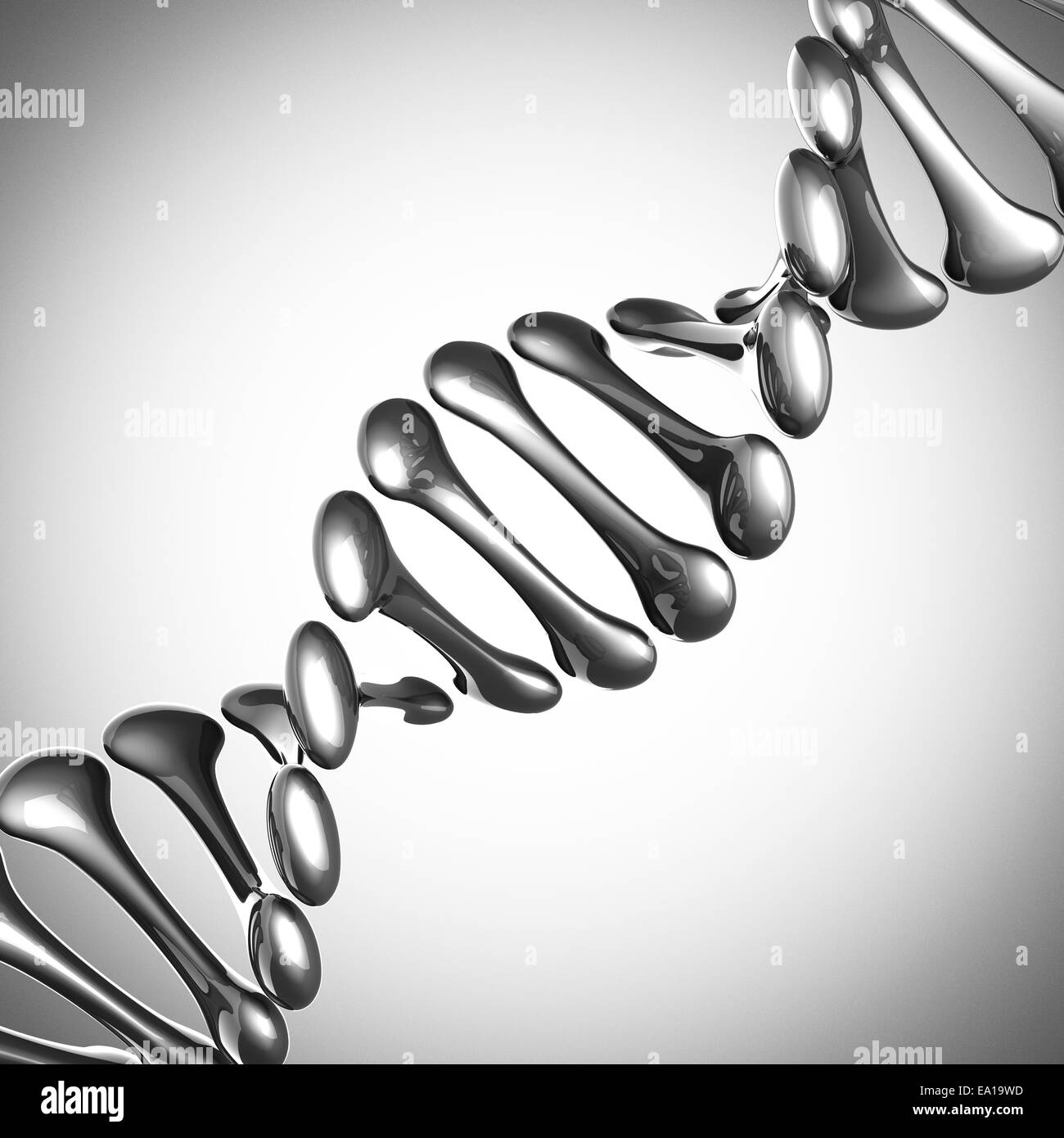DNA model on gray background Stock Photo