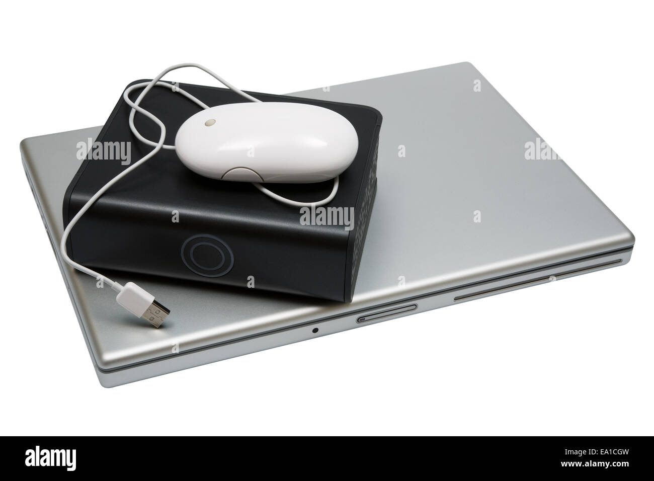 notebook and hard drive Stock Photo Alamy