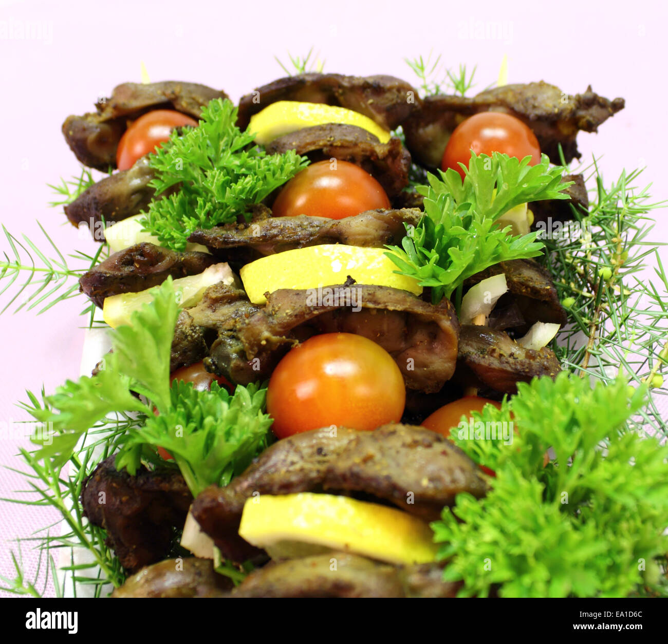 Smoked chicken gizzards Stock Photo Alamy