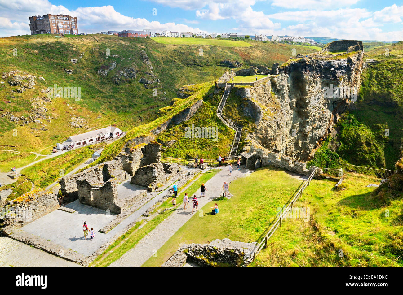 Tintagel Castle Cornwall UK Ruins Of The Island Courtyard And Great 