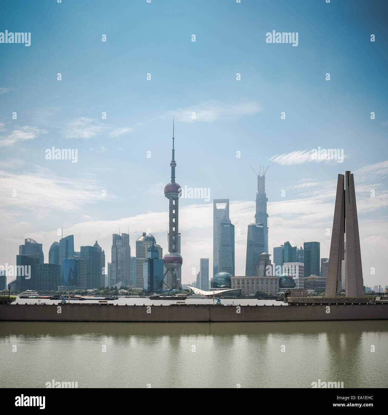 shanghai pudong skyline in daytime Stock Photo