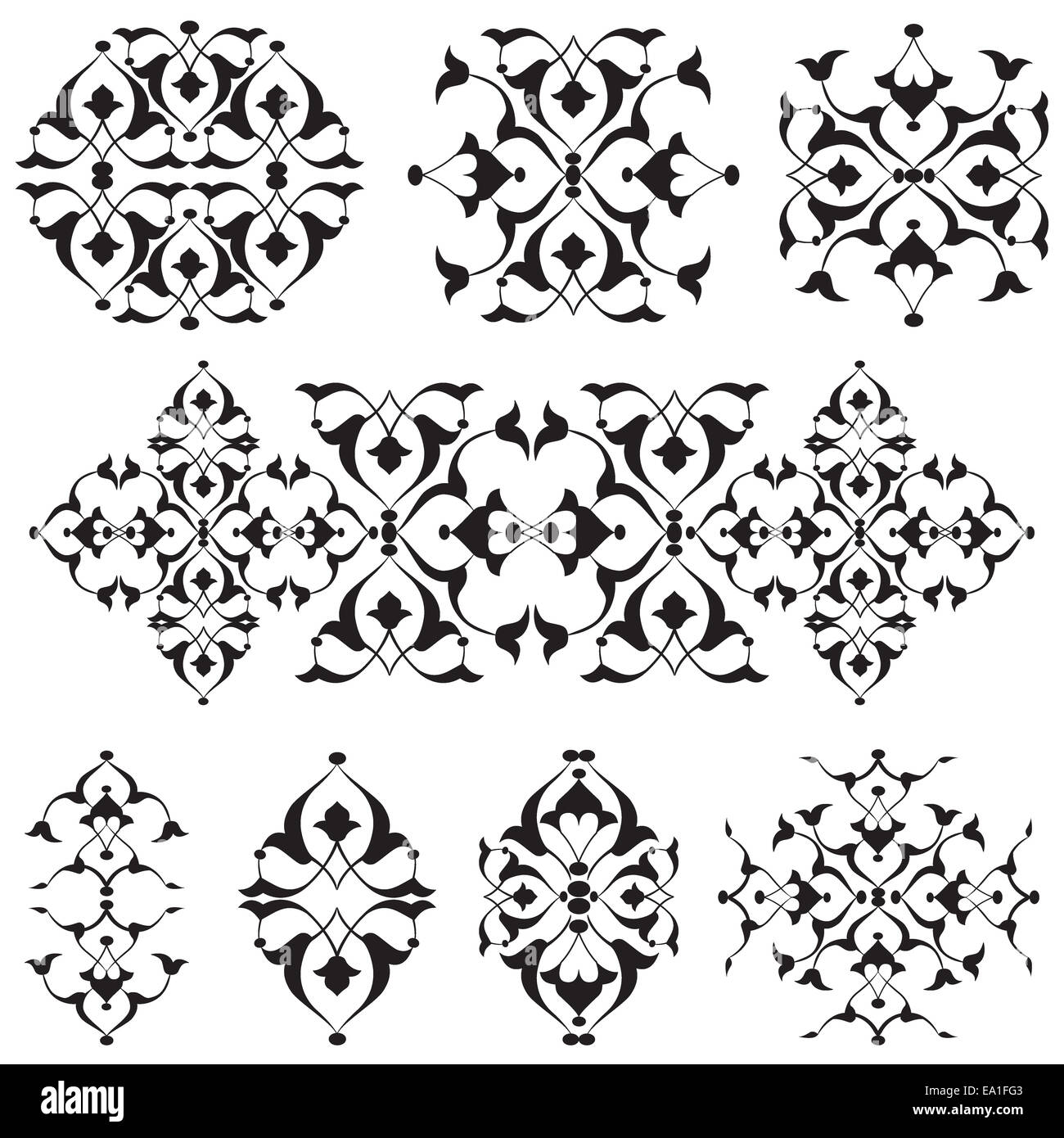 oriental border and ornament nineteen Stock Photo - Alamy