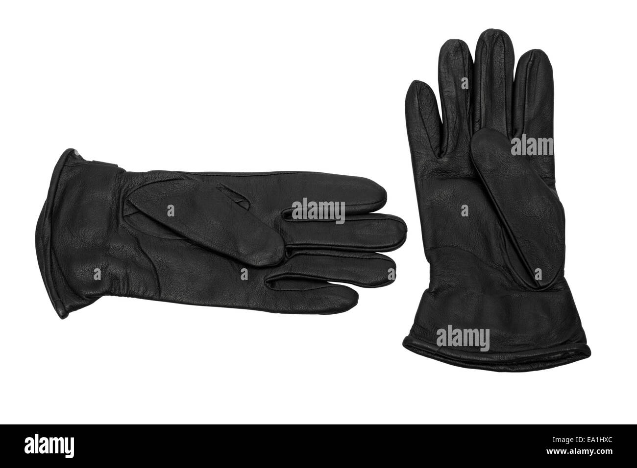 Black leather gloves Stock Photo Alamy