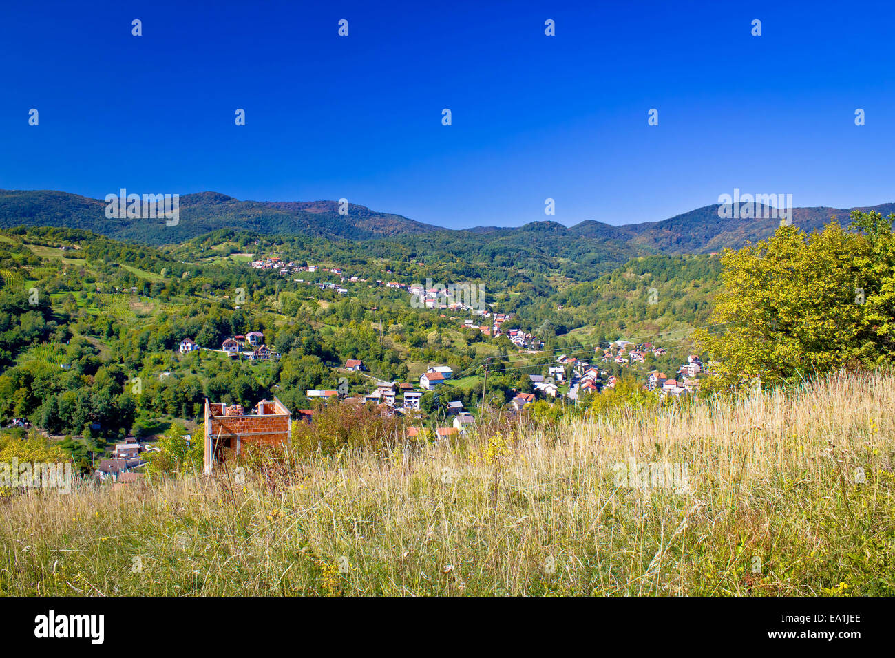 Zagreb hillside green zone nature Stock Photo