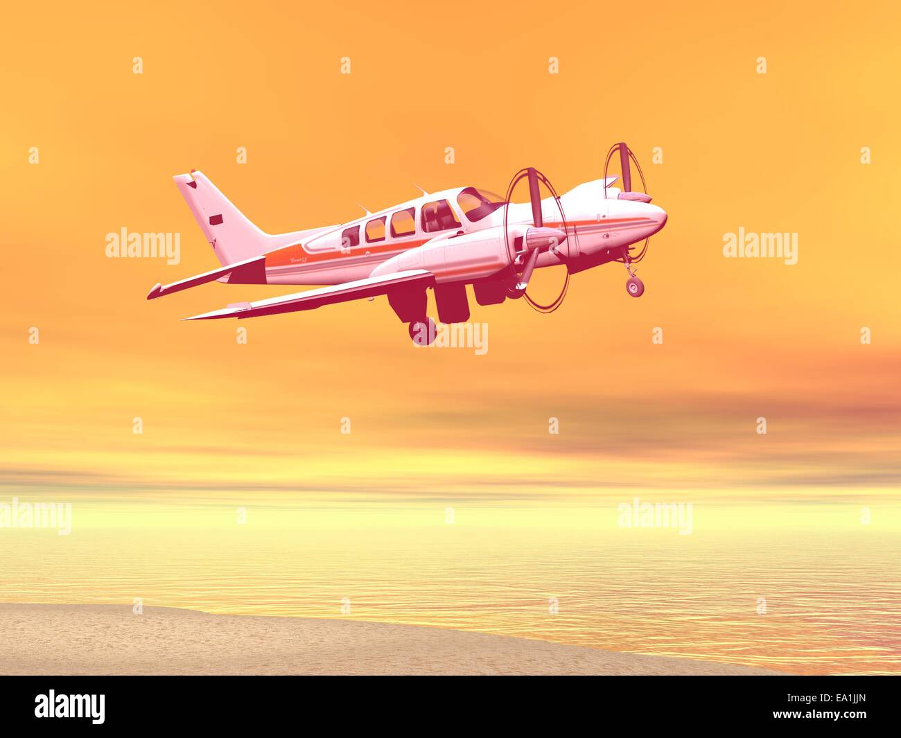 Airplane flight orange beach hi-res stock photography and images - Alamy