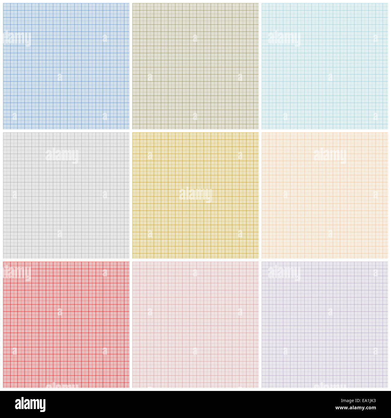 Set of graph papers Stock Photo Alamy
