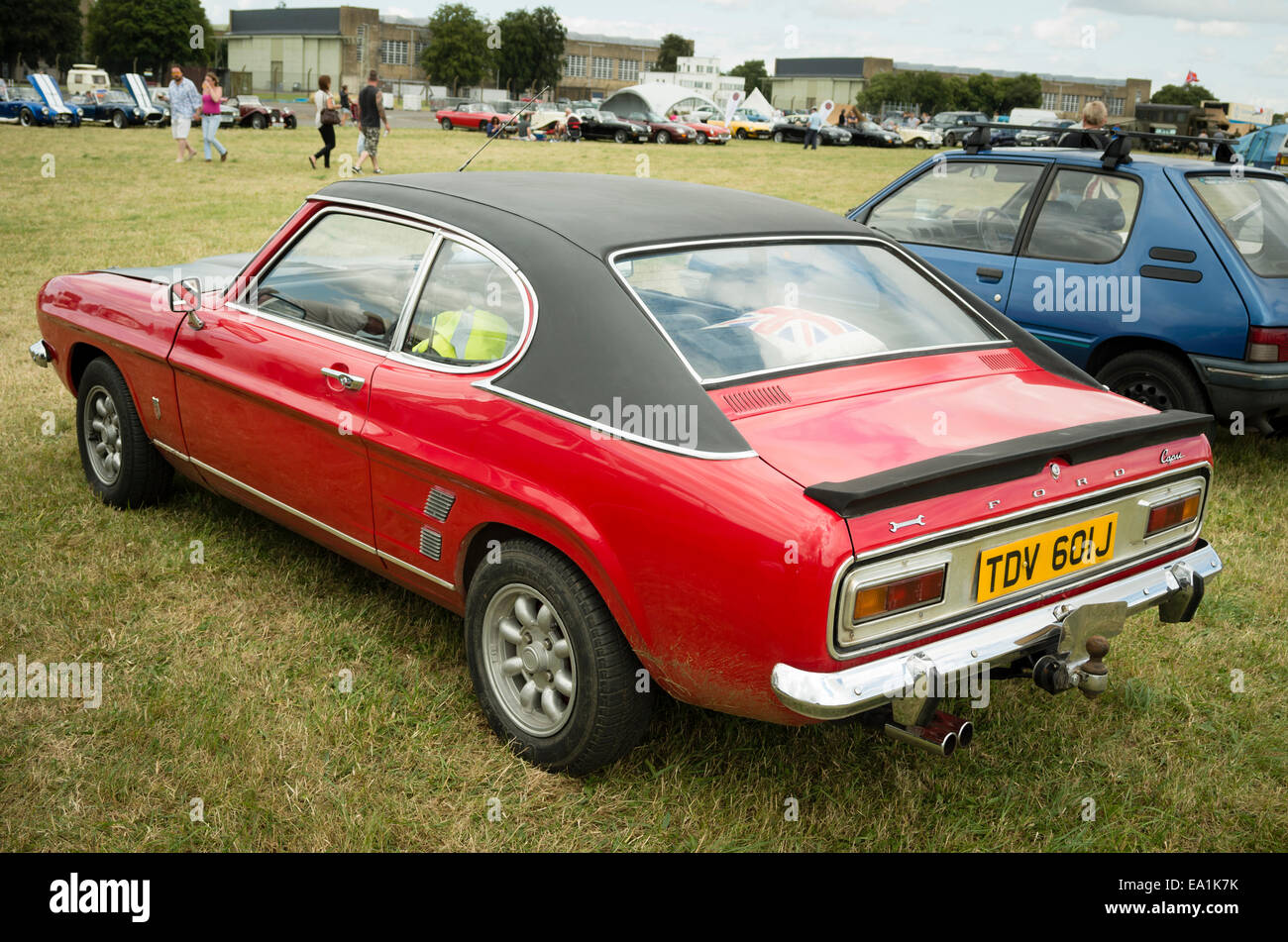 A 1960s rd Ford Capri automobile at an English show Stock Photo