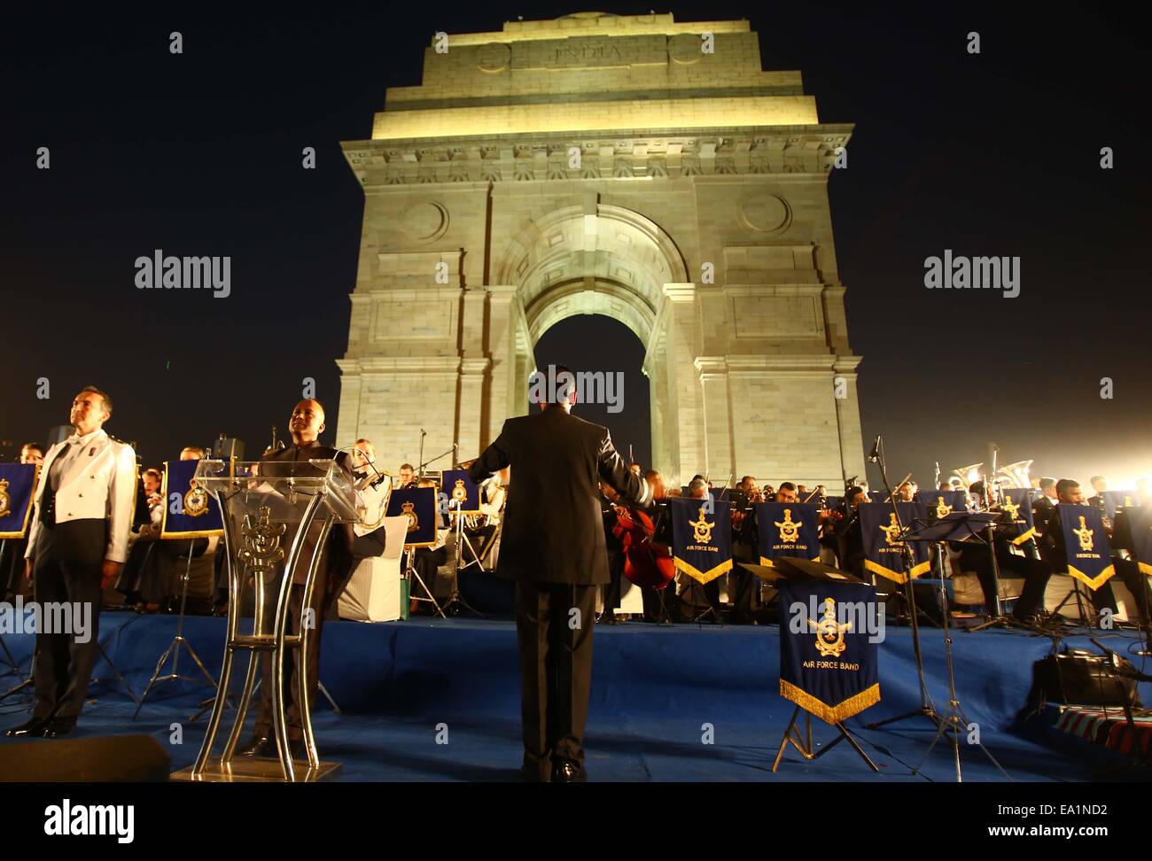 A Joint Public Performance By Royal Air Force Band Of England And Indian Air Force Air Warrior Orchestra Symphony Awso Was Organized At India Gate To Commemorate The Contribution Of The Indian