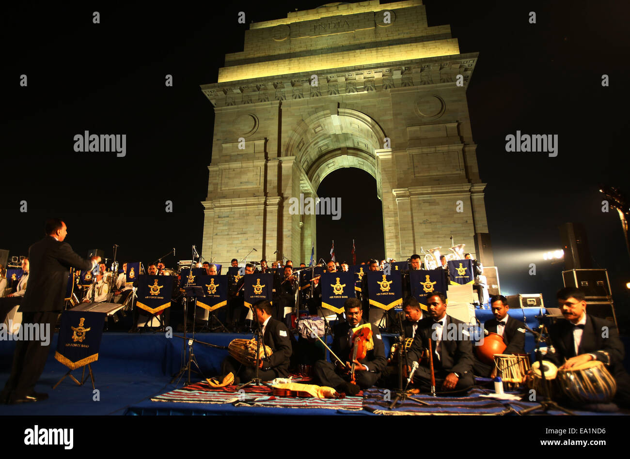 A Joint Public Performance By Royal Air Force Band Of England And Indian Air Force Air Warrior Orchestra Symphony Awso Was Organized At India Gate To Commemorate The Contribution Of The Indian